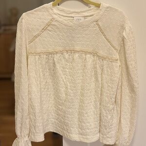 Zara girls Cream Textured Top